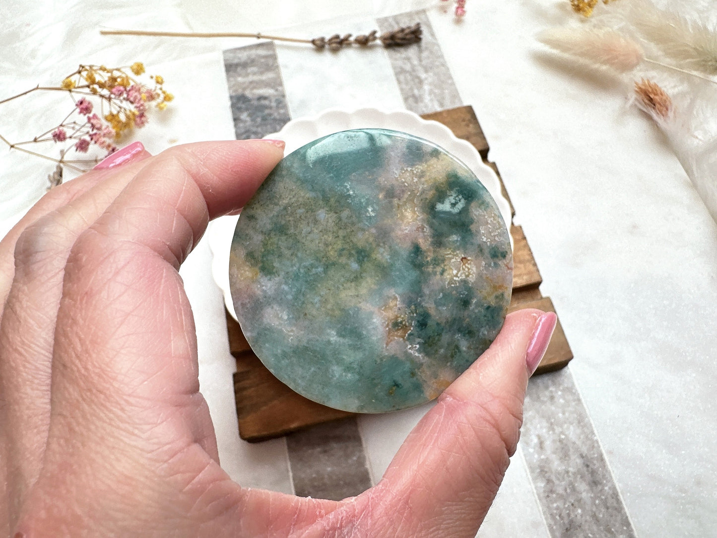 Small Moss Agate Round Slice