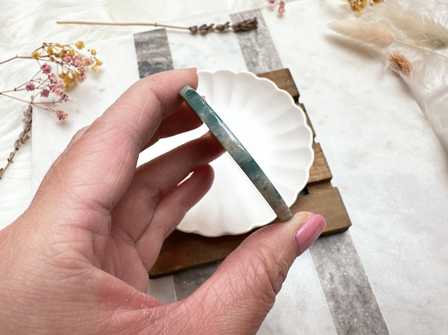 Small Moss Agate Round Slice