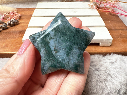 Small Moss Agate Star