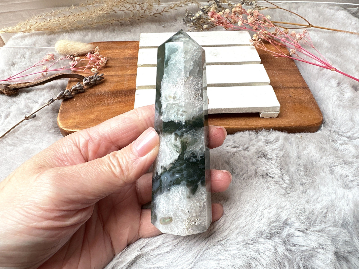 Moss Agate Tower Obelisk