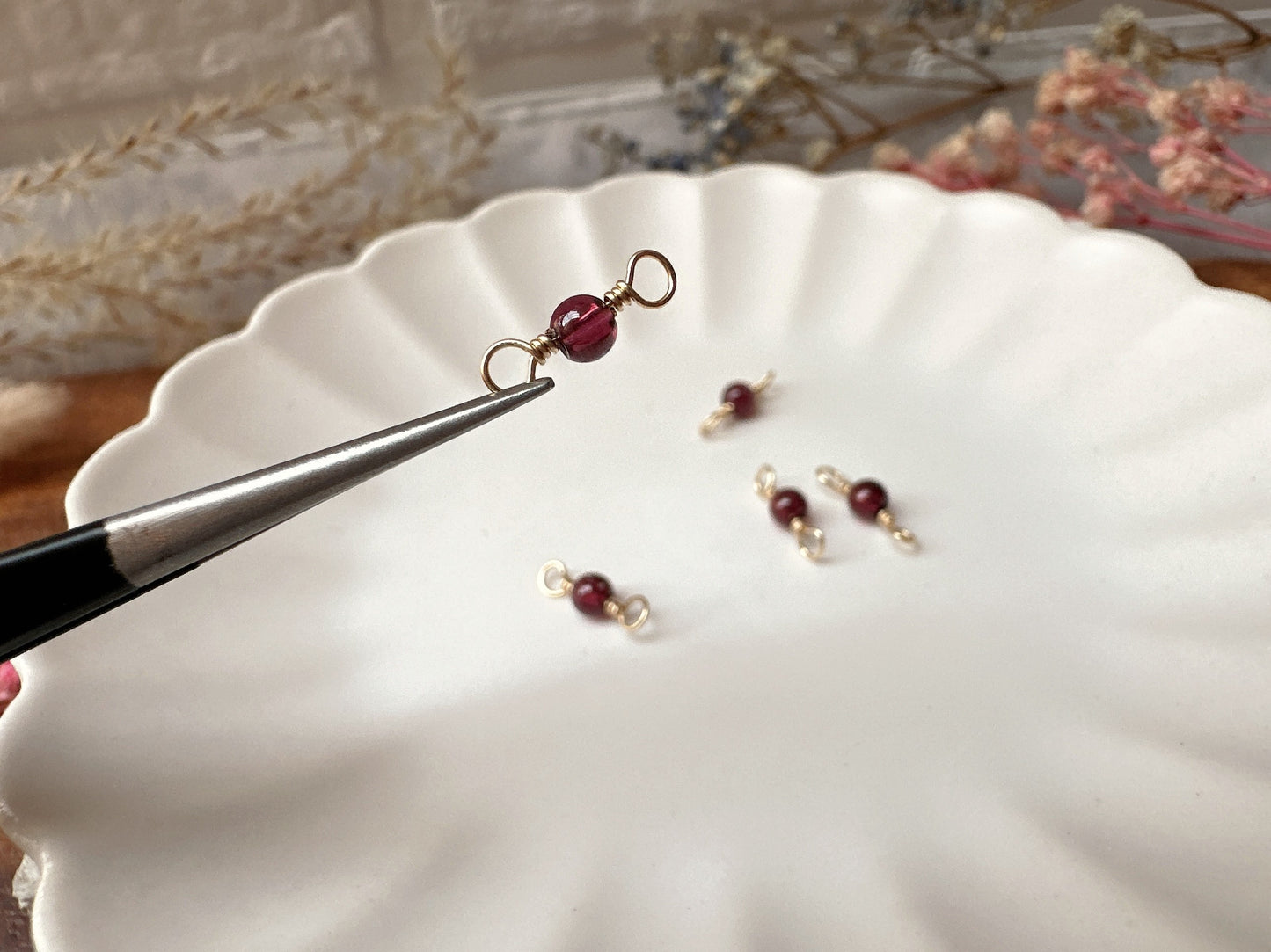 Set of 10 Tiny Gemstones 14k Gold Filled Permanent Jewelry Connectors