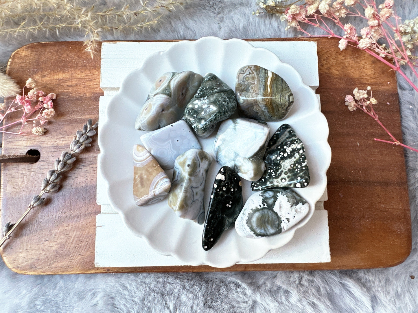 Set of 10 Small Ocean Jasper Tumbles