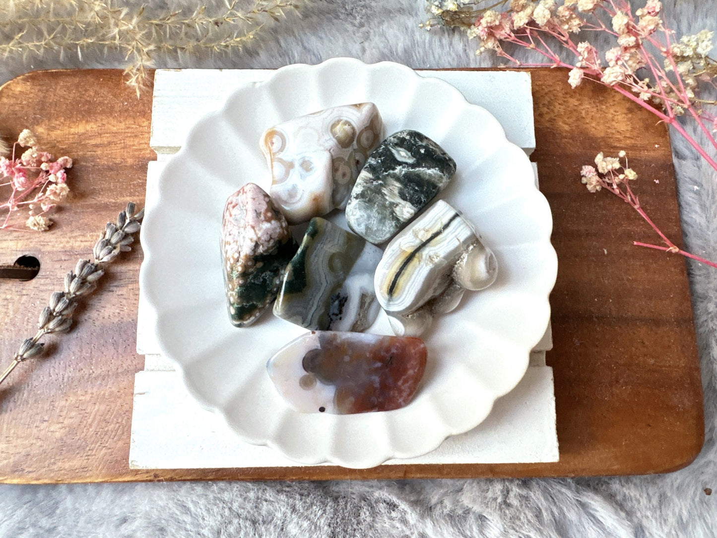 Set of 6 Ocean Jasper Tumbles