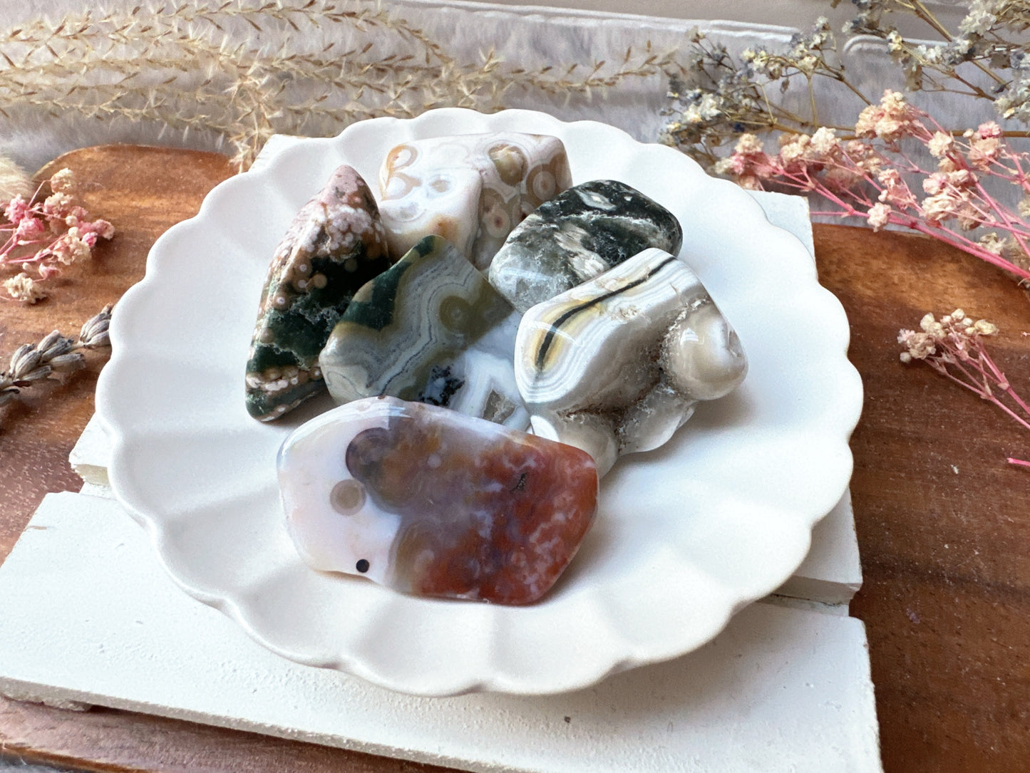 Set of 6 Ocean Jasper Tumbles