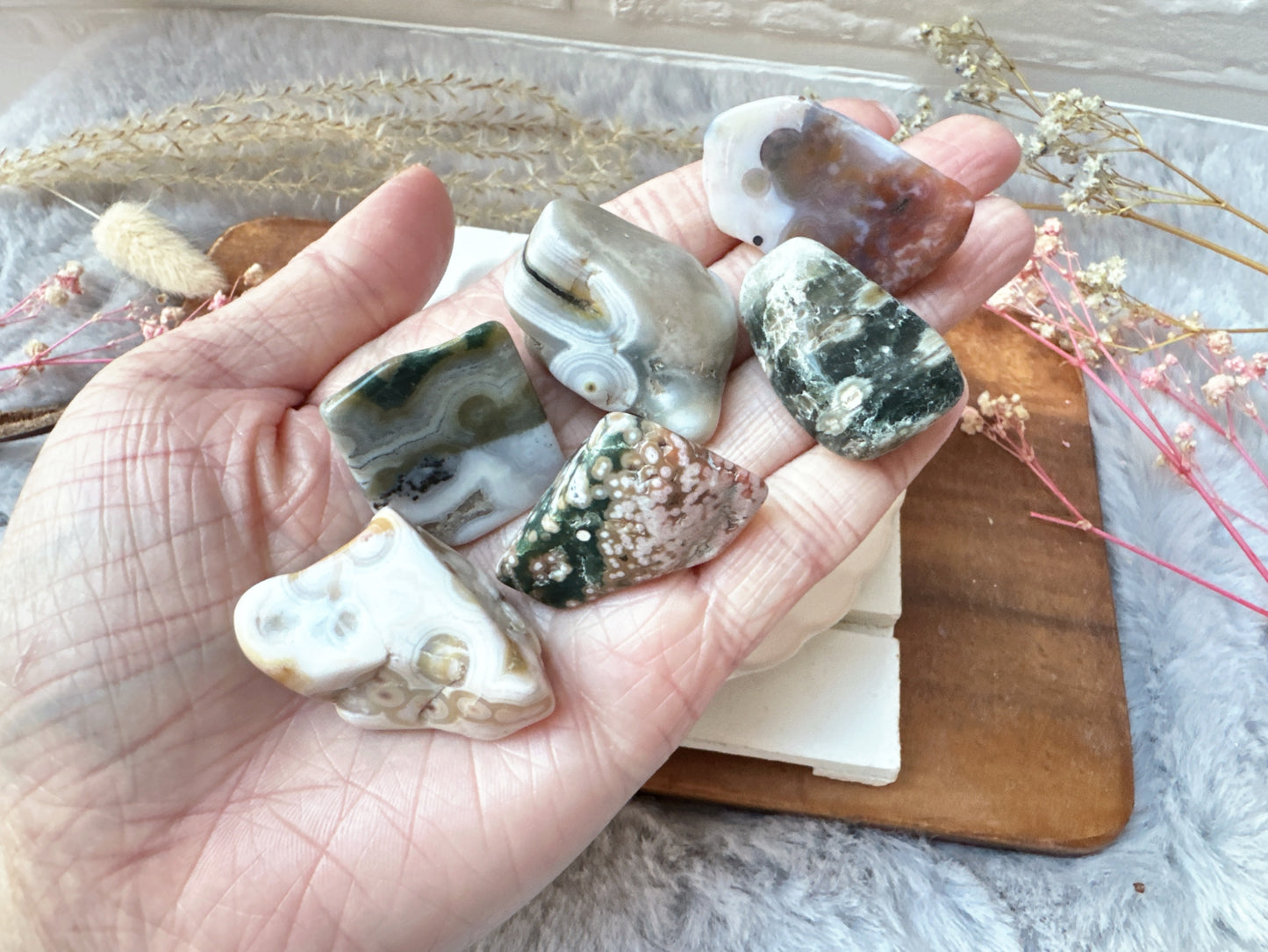 Set of 6 Ocean Jasper Tumbles