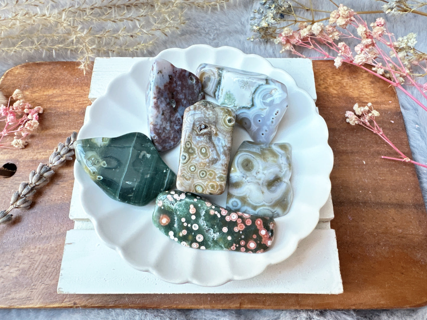 Set of 6 Ocean Jasper Tumbles