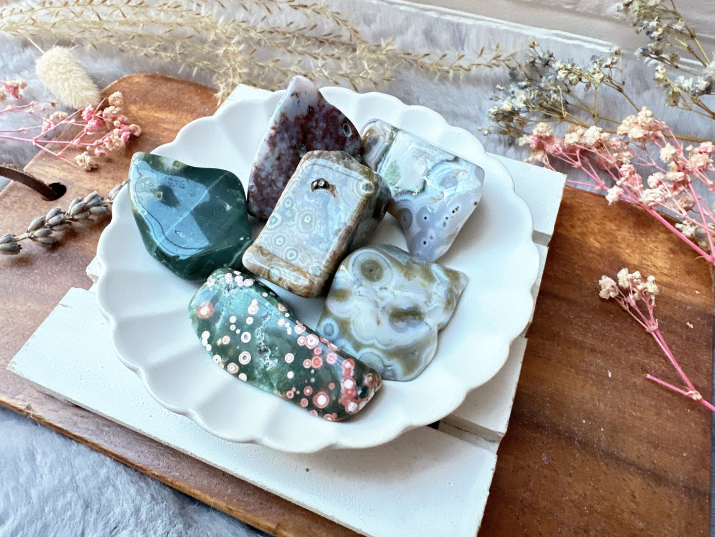 Set of 6 Ocean Jasper Tumbles