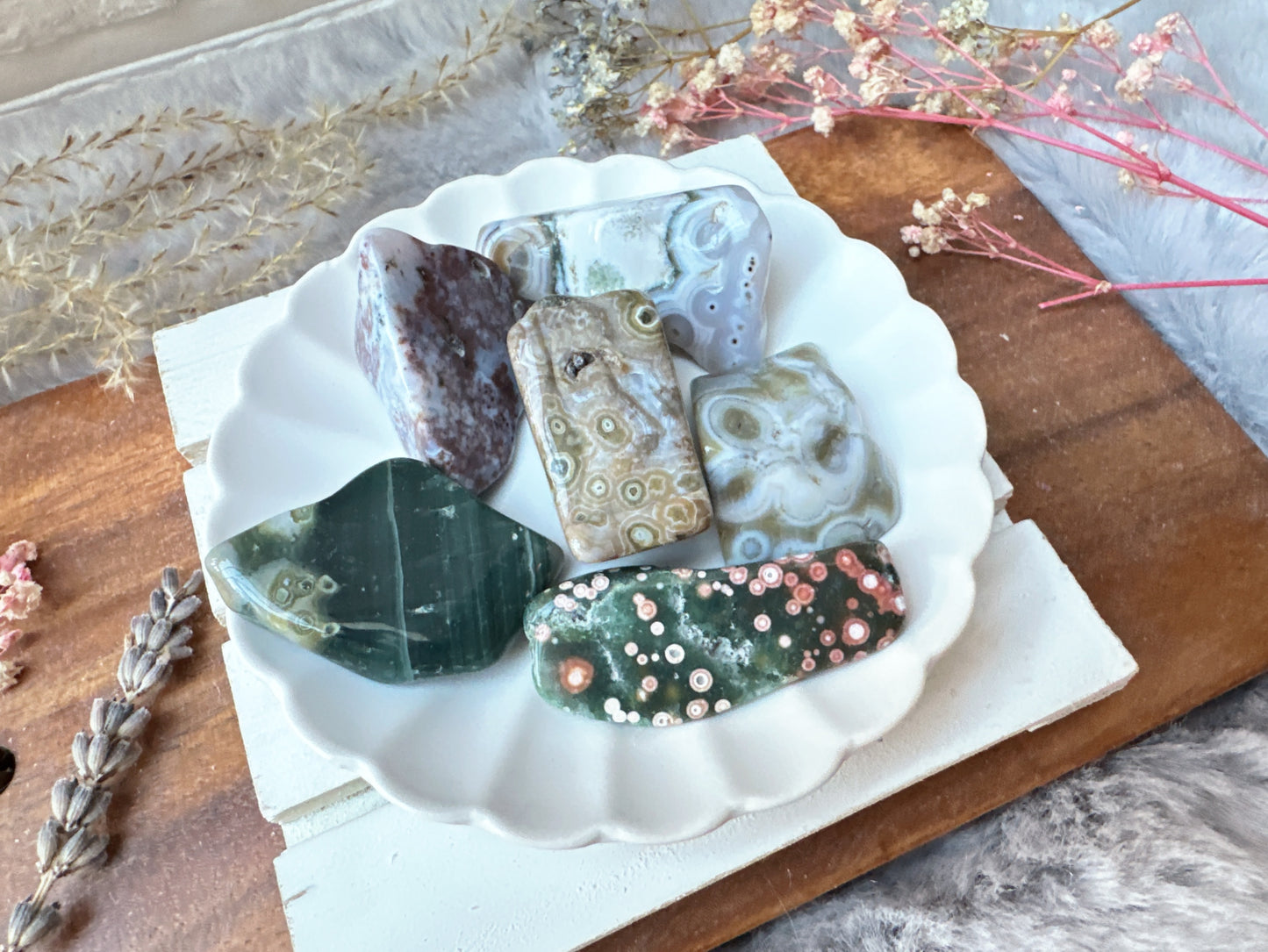 Set of 6 Ocean Jasper Tumbles