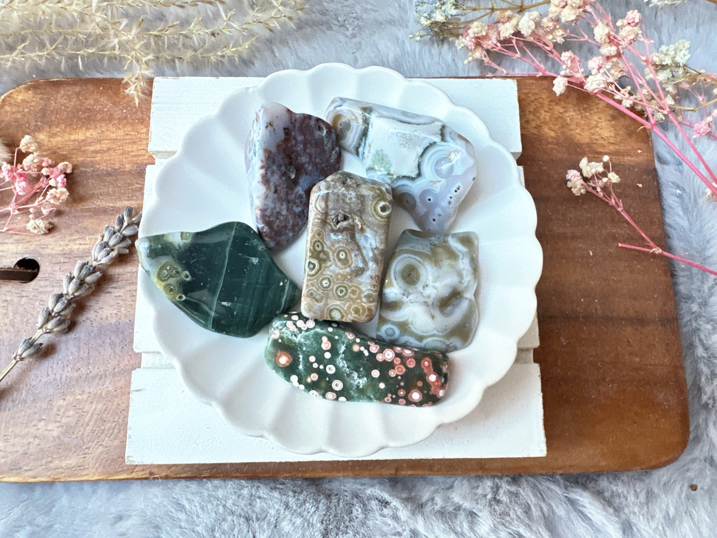 Set of 6 Ocean Jasper Tumbles