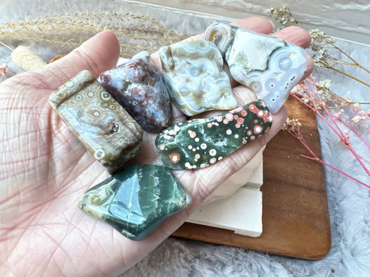 Set of 6 Ocean Jasper Tumbles