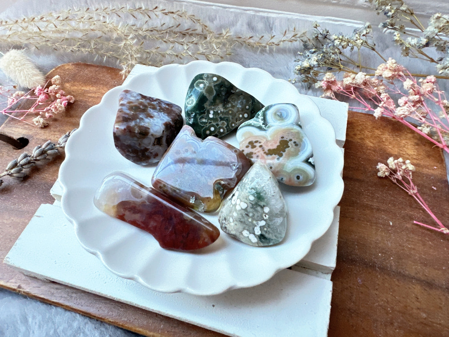 Set of 6 Ocean Jasper Tumbles