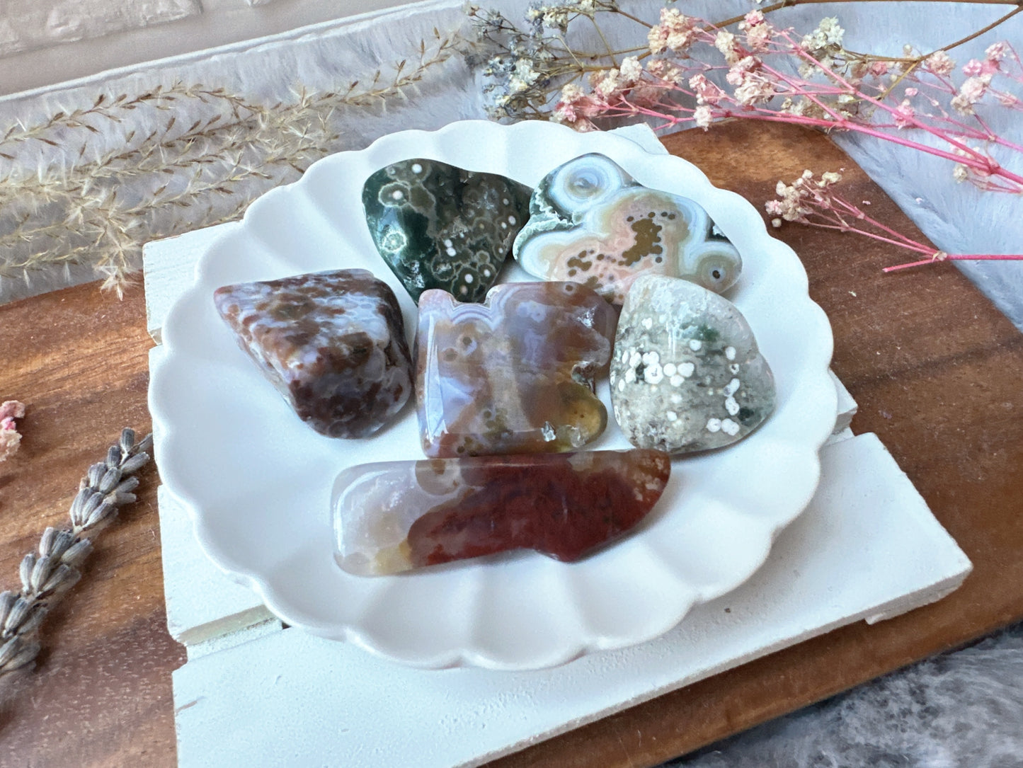 Set of 6 Ocean Jasper Tumbles