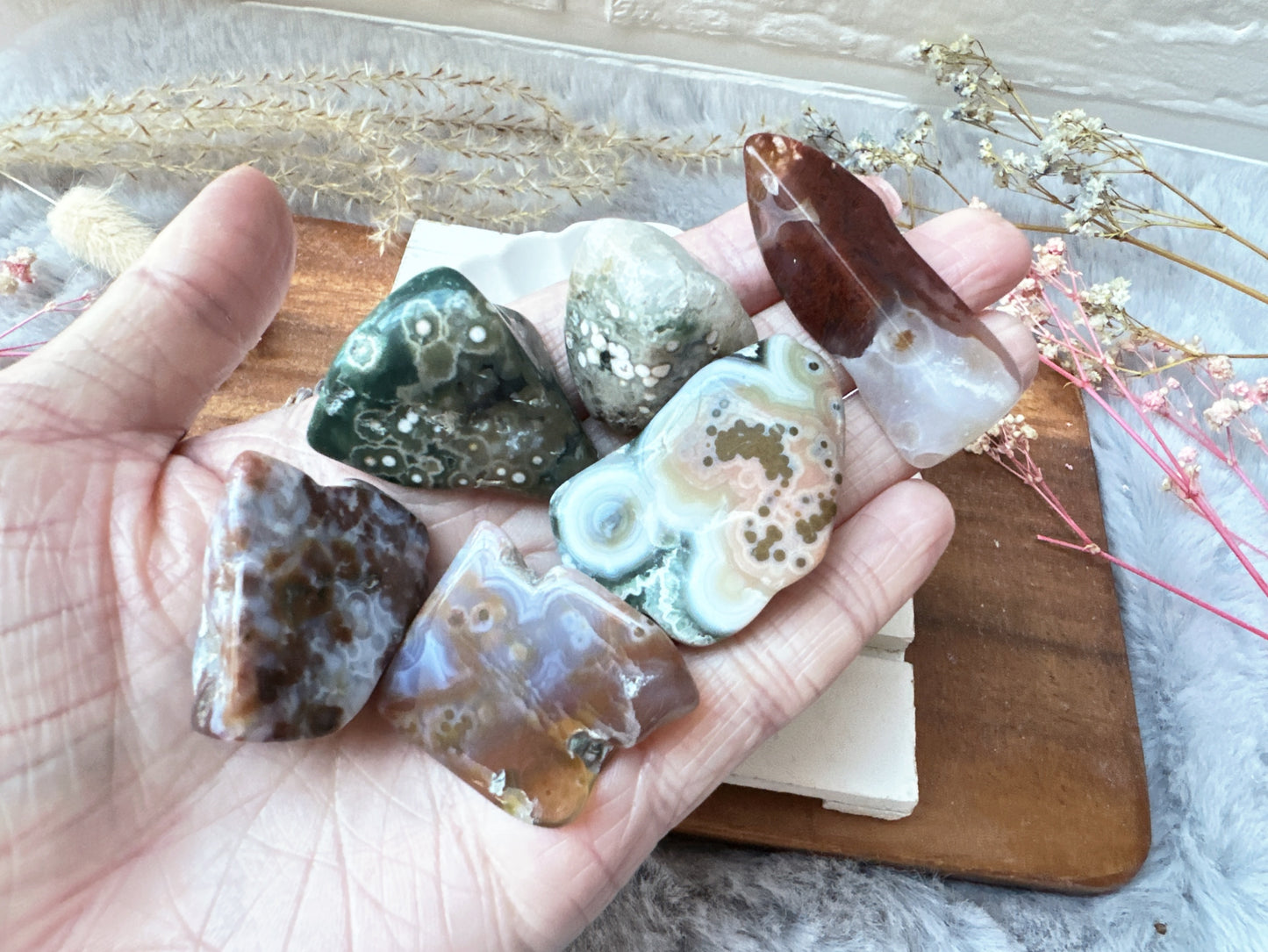 Set of 6 Ocean Jasper Tumbles