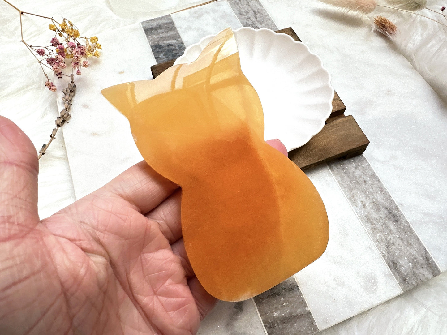 Orange Calcite Cat
