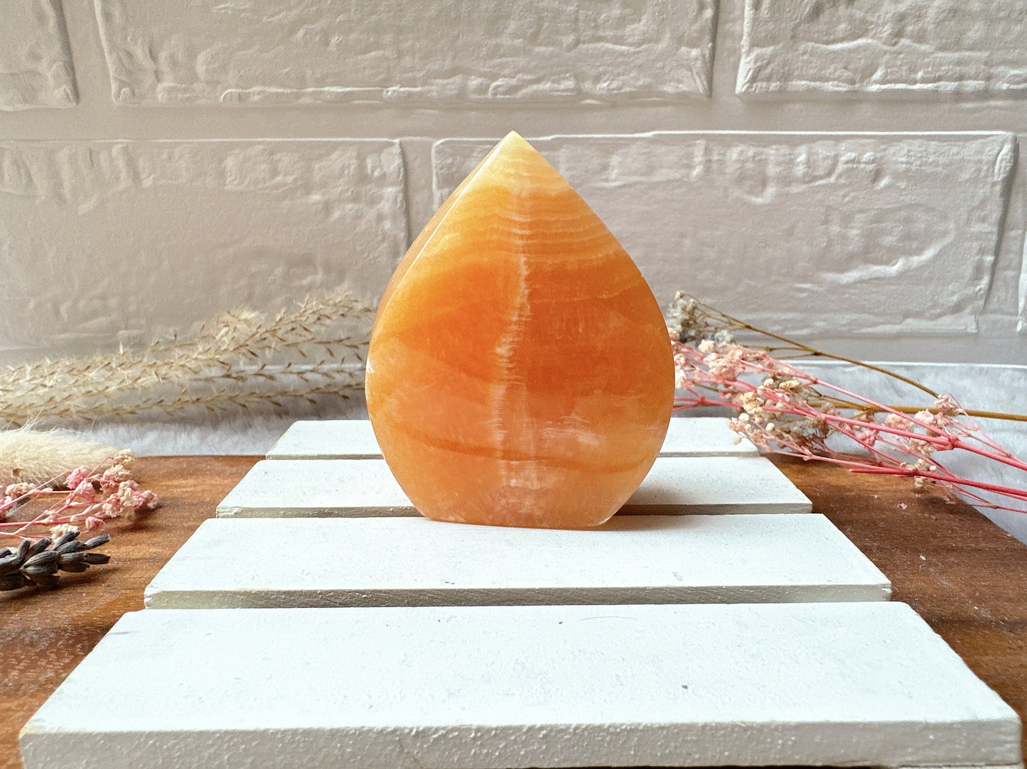 Small Orange Calcite Flame