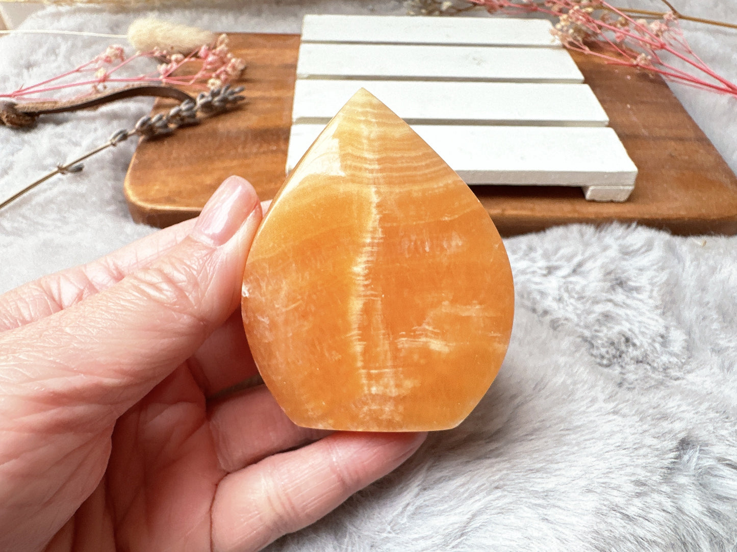 Small Orange Calcite Flame