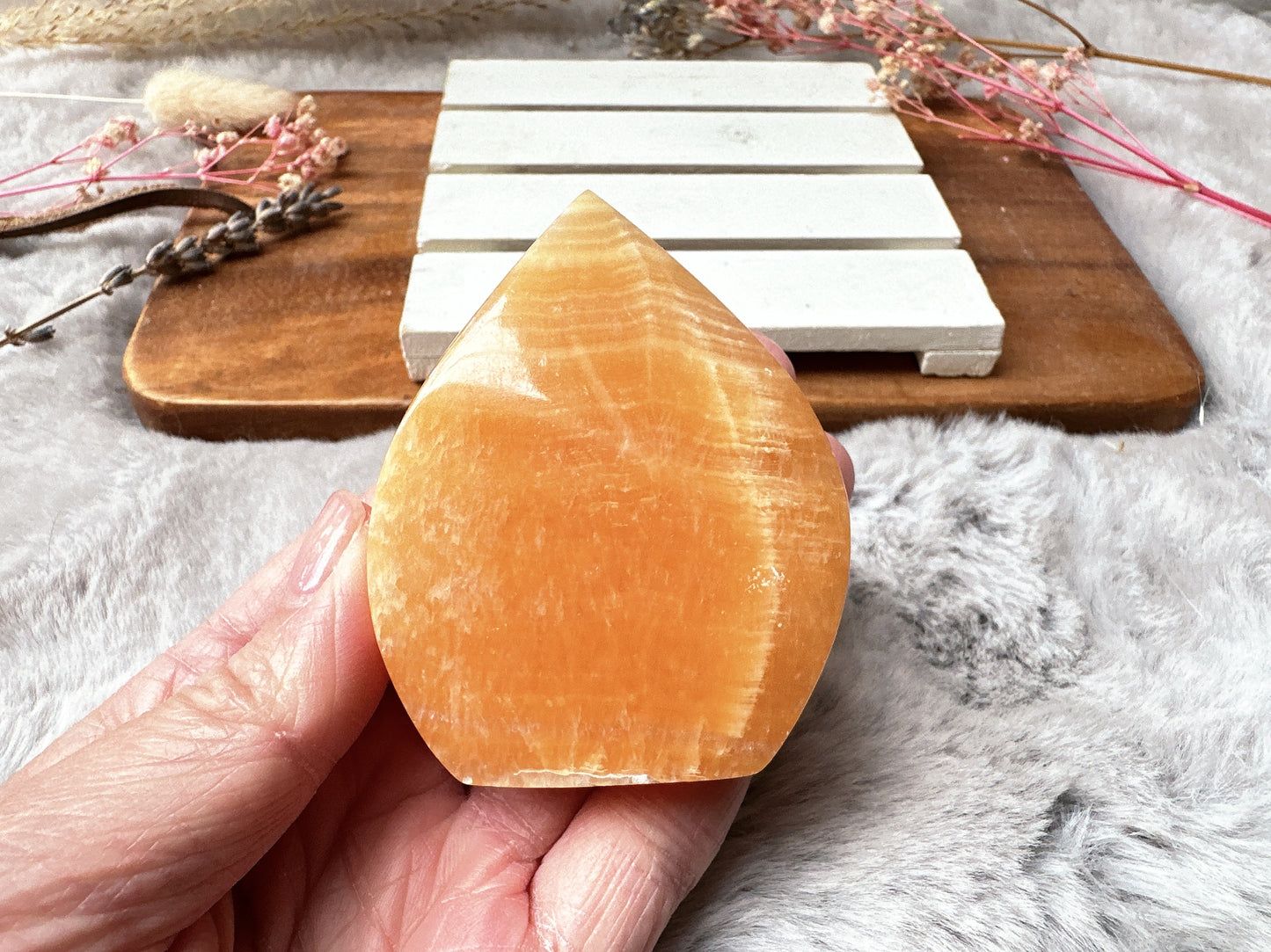 Small Orange Calcite Flame