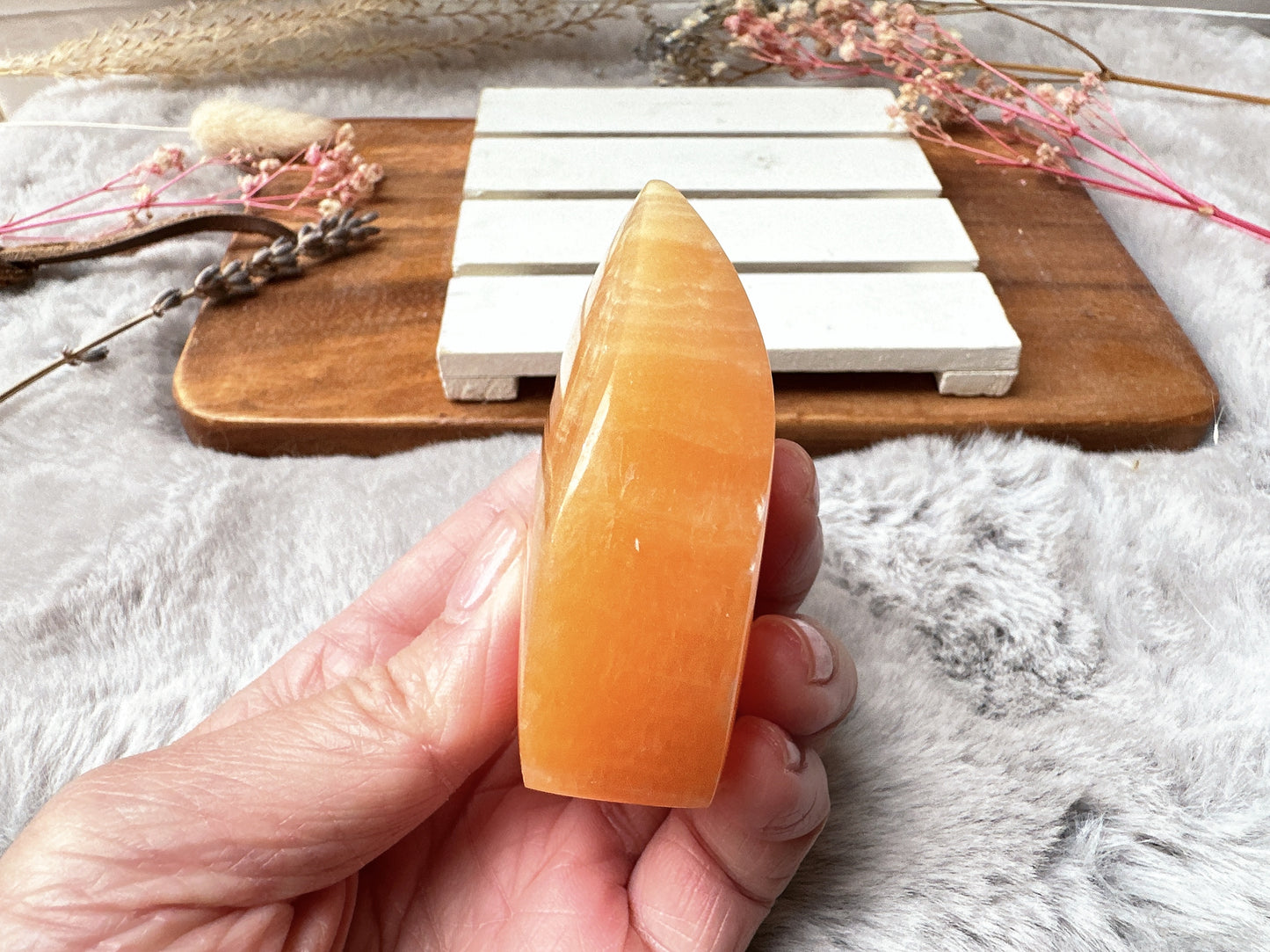 Small Orange Calcite Flame