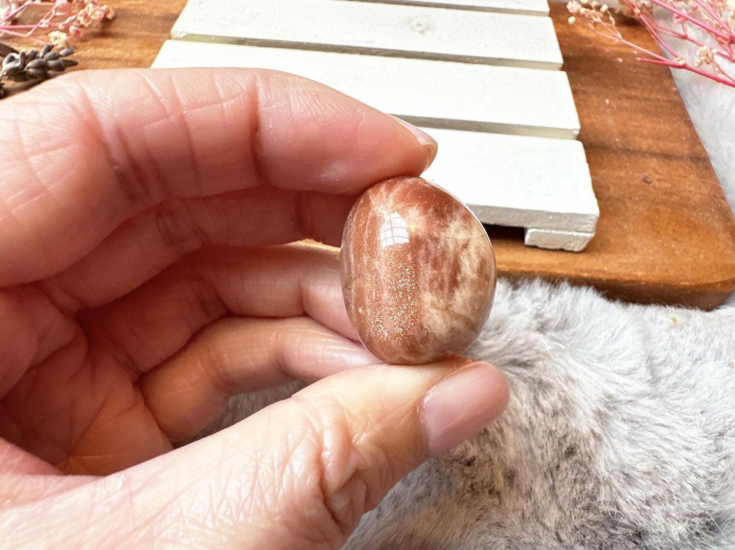 Small Peach Moonstone Tumble