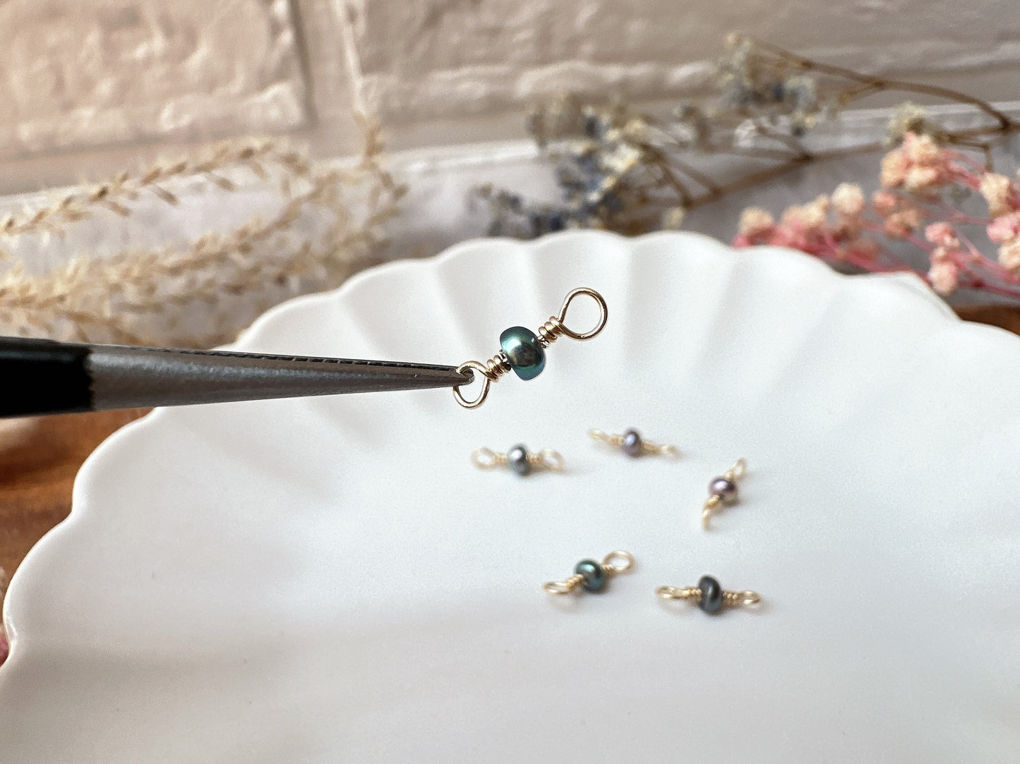 Set of 10 Tiny Gemstones 14k Gold Filled Permanent Jewelry Connectors