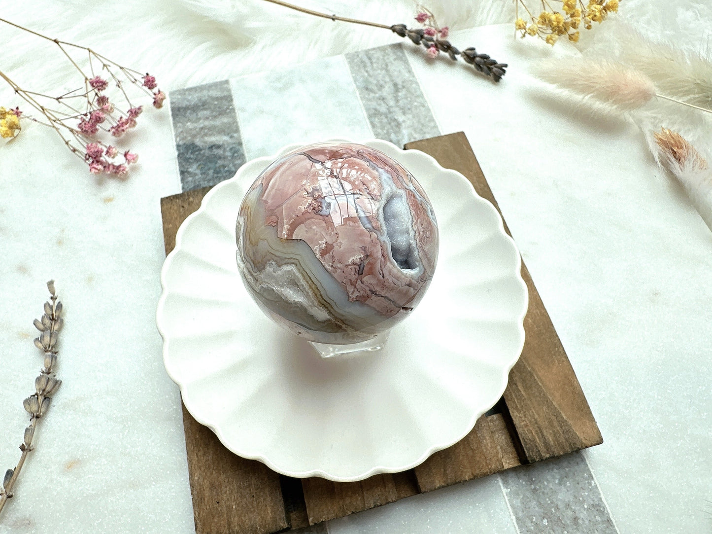 Small Cotton Candy Agate Sphere