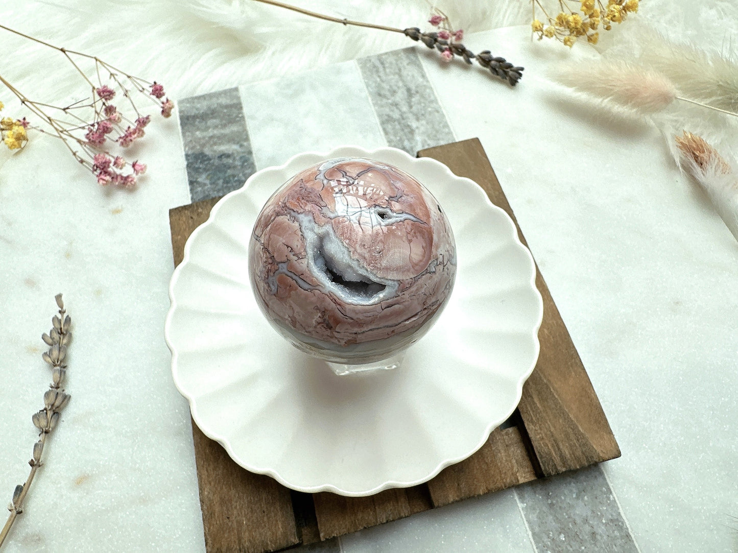 Small Cotton Candy Agate Sphere