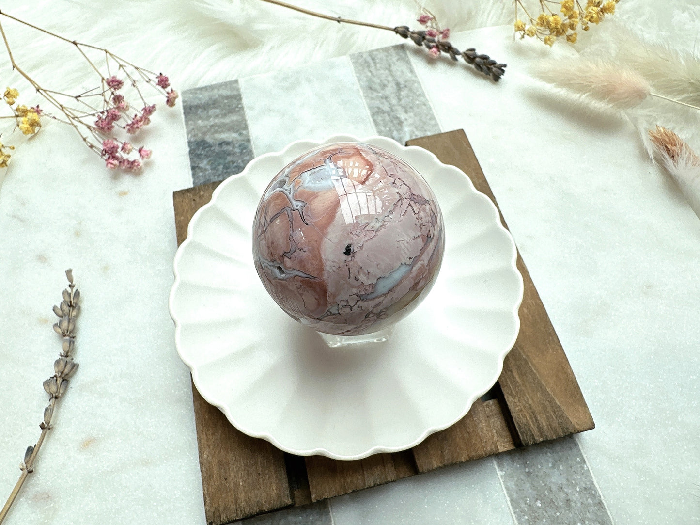 Small Cotton Candy Agate Sphere
