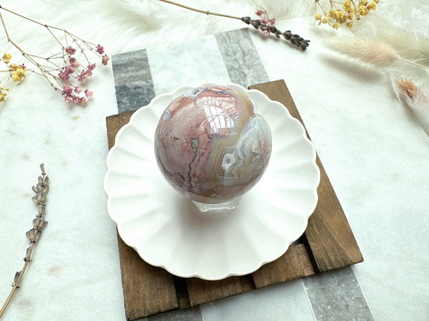 Small Cotton Candy Agate Sphere