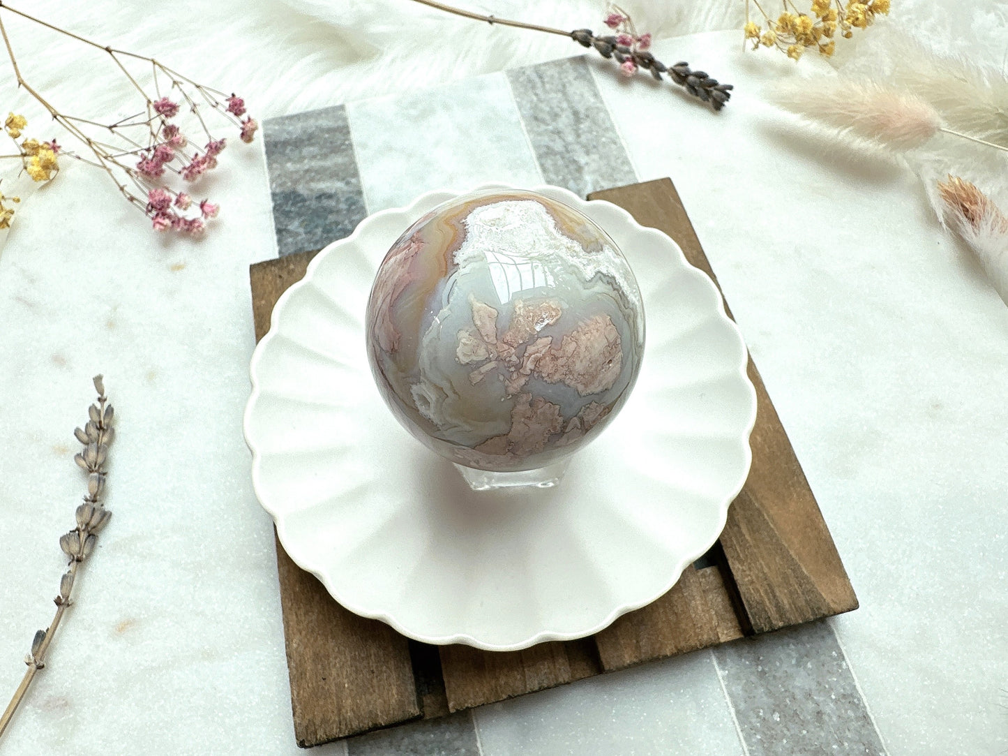Small Cotton Candy Agate Sphere
