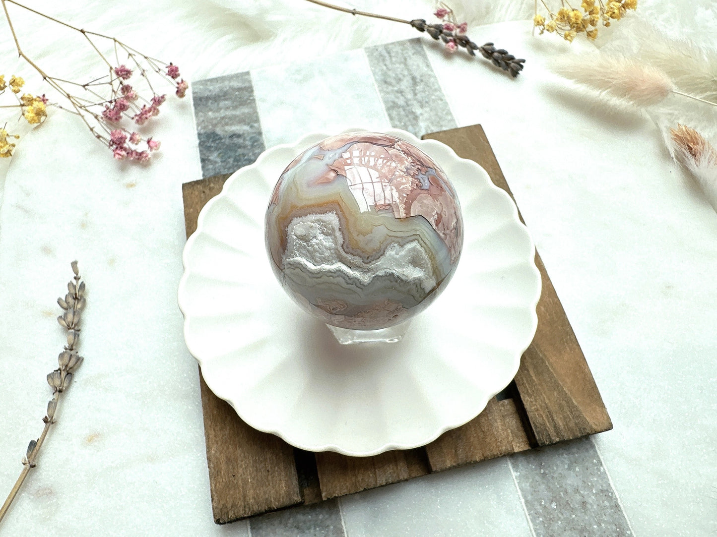 Small Cotton Candy Agate Sphere