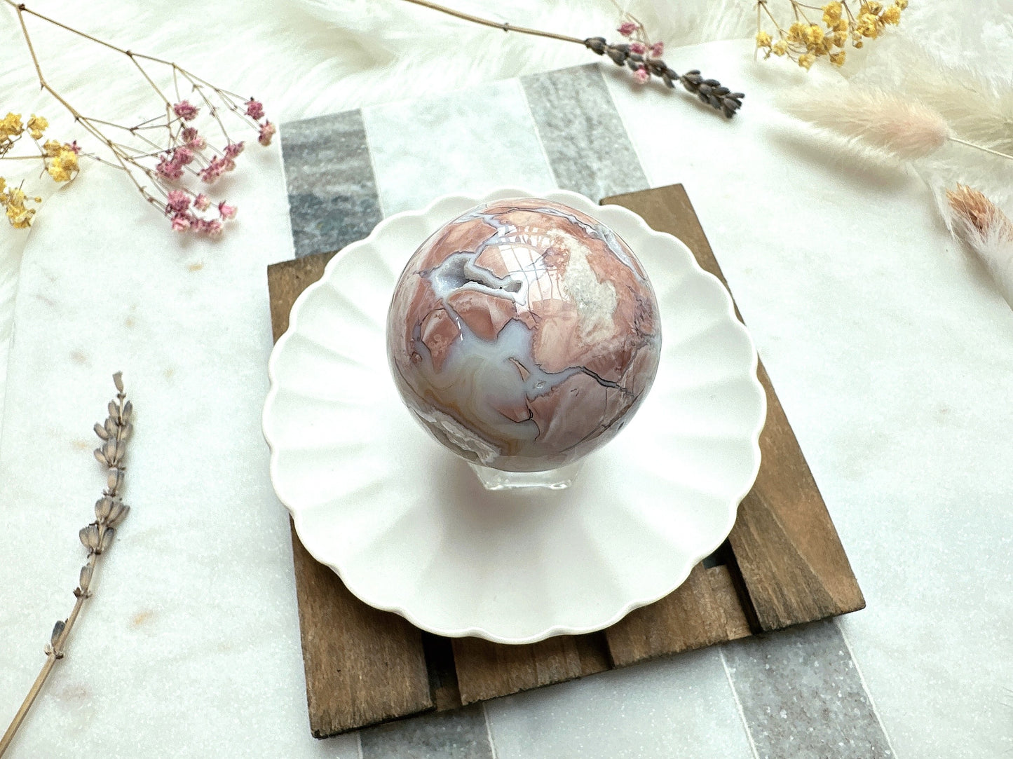 Small Cotton Candy Agate Sphere