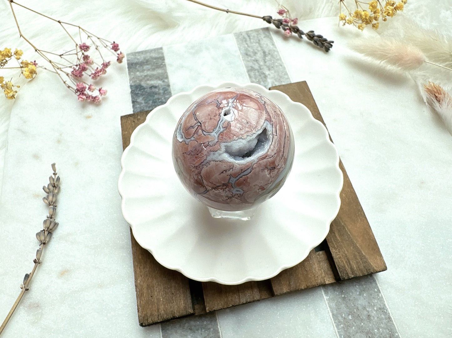 Small Cotton Candy Agate Sphere