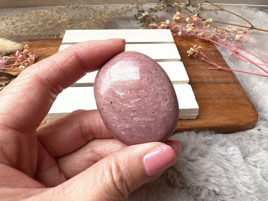 Small Pink Opal Palm Stone