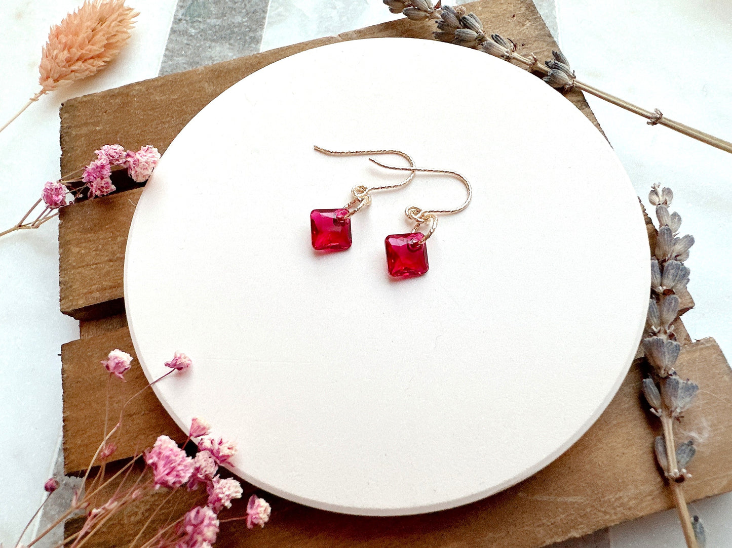 Princess Cut Crystal Earrings