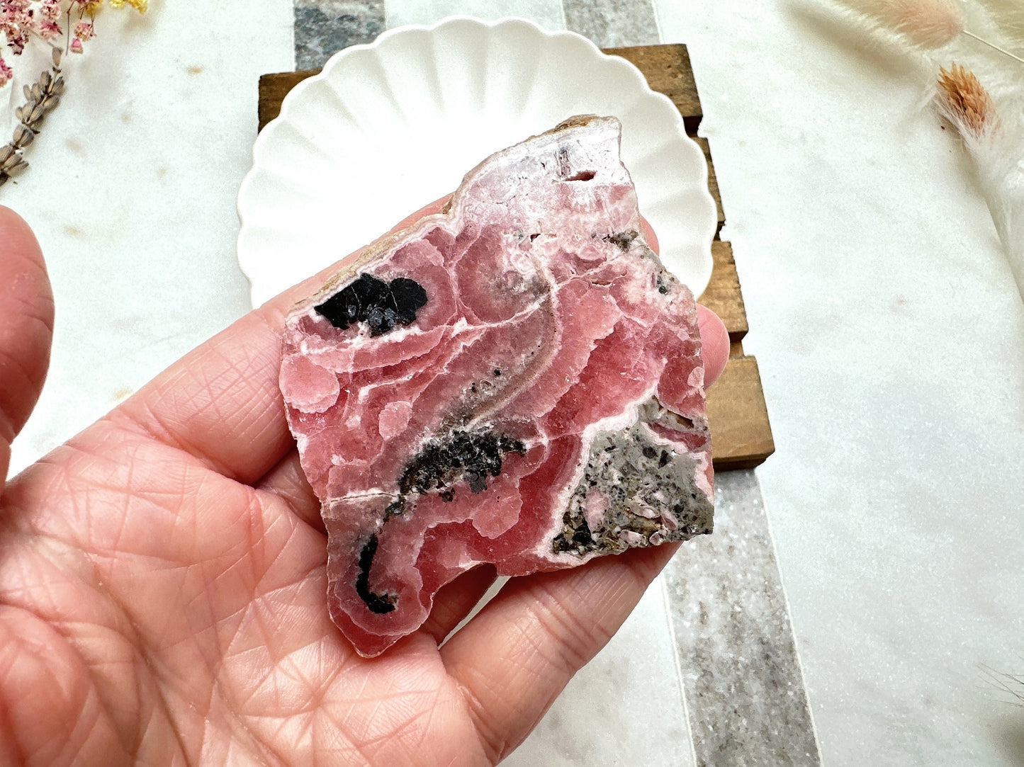 Small Rhodochrosite Slice/Slab