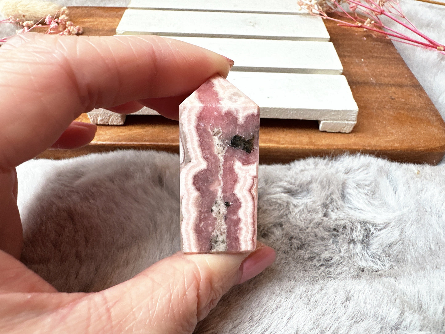 Mini Rhodochrosite Tower Obelisk