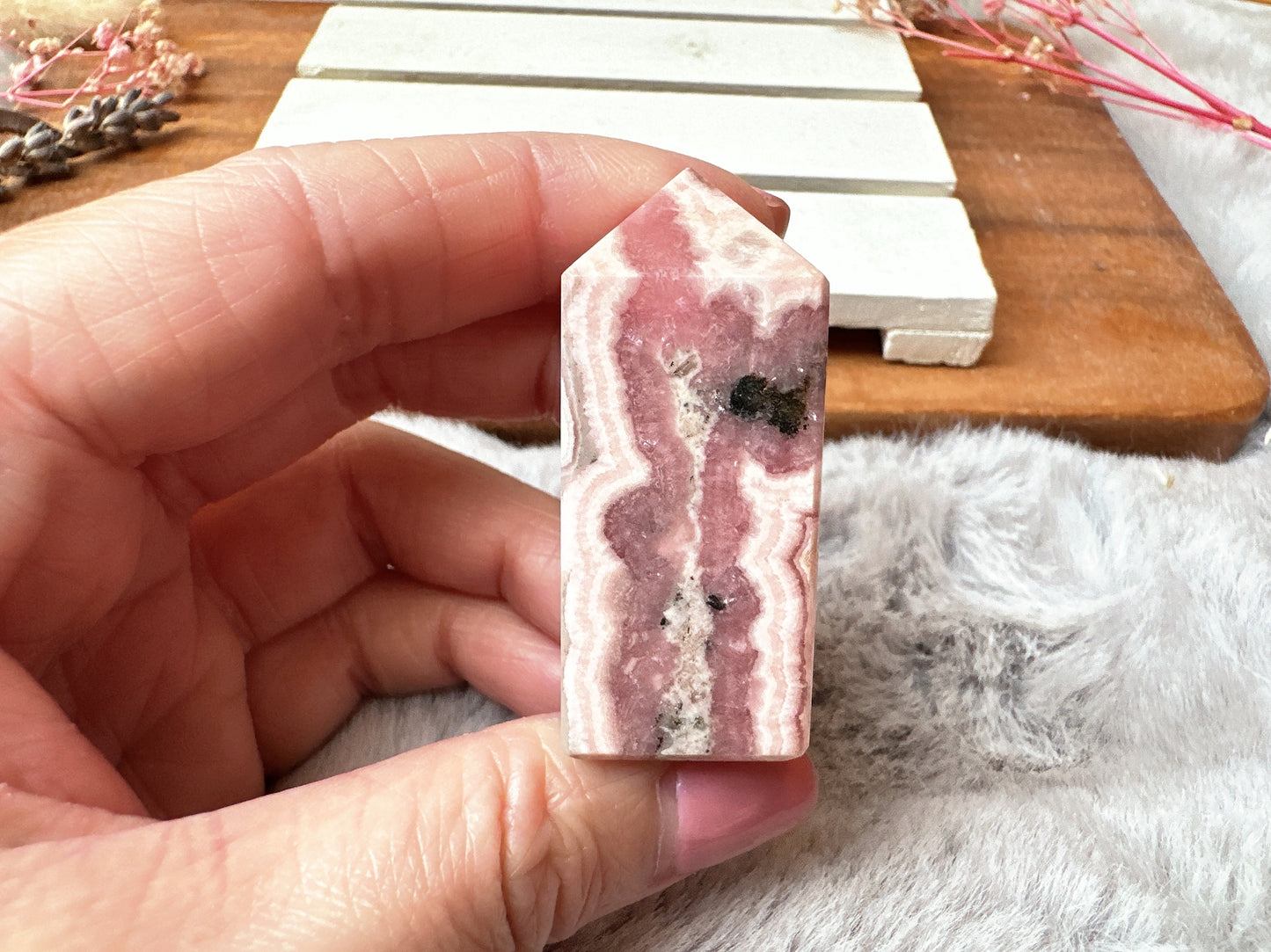 Mini Rhodochrosite Tower Obelisk