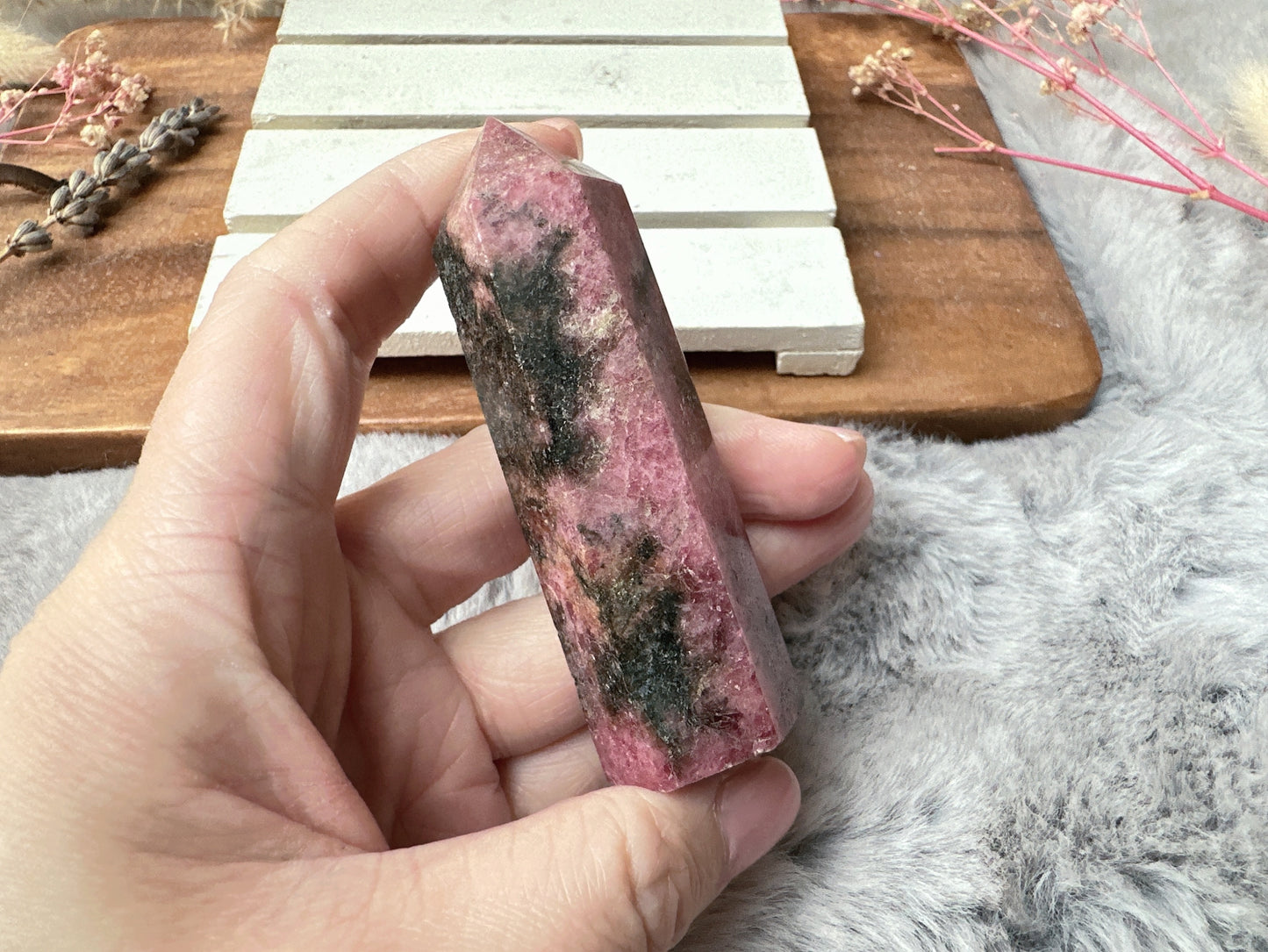 Small Rhodonite Tower Obelisk