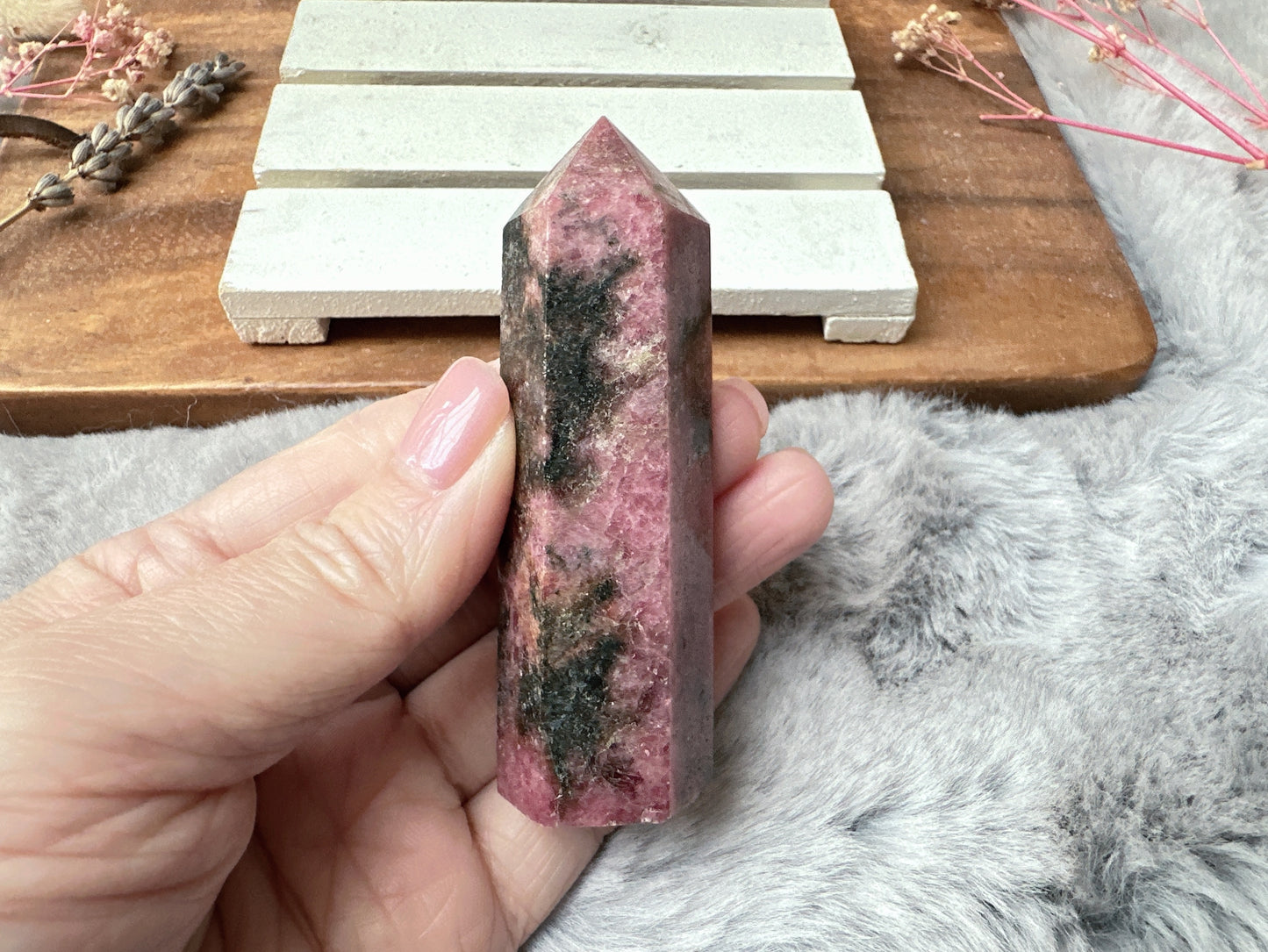 Small Rhodonite Tower Obelisk