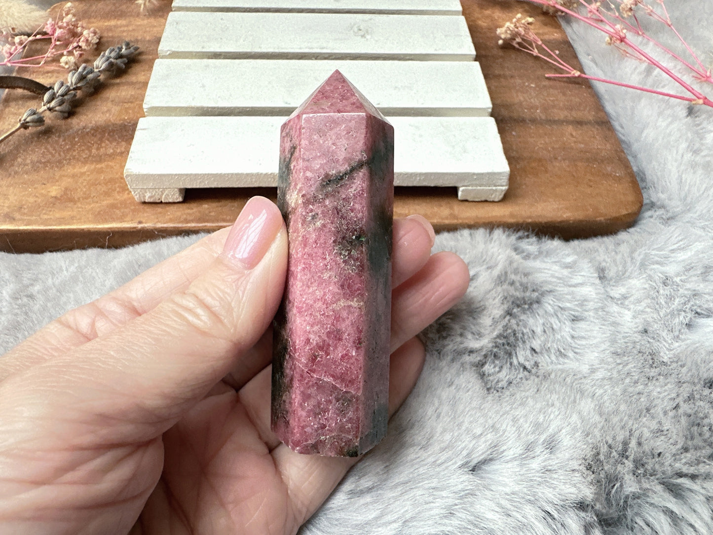 Small Rhodonite Tower Obelisk