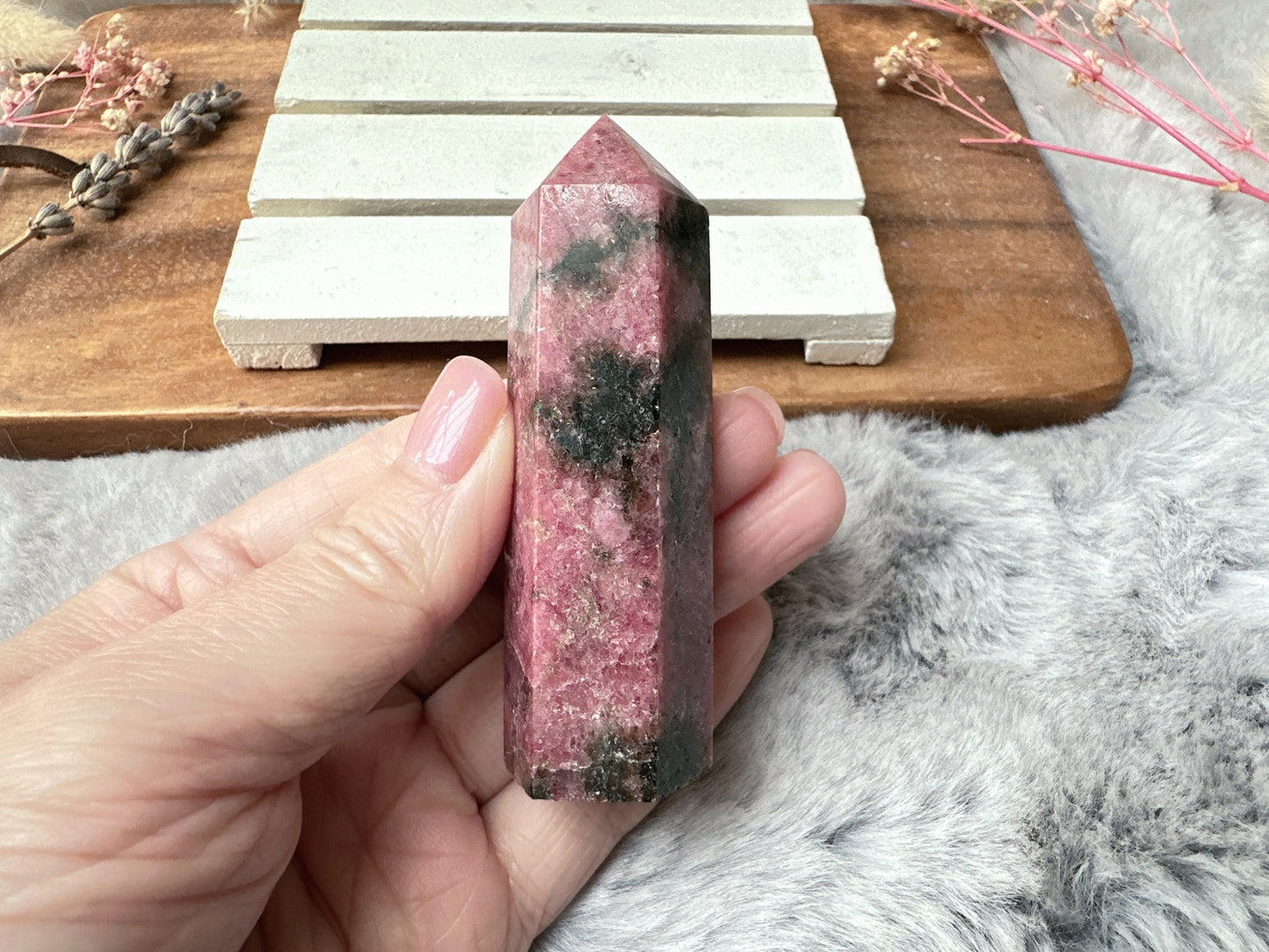 Small Rhodonite Tower Obelisk