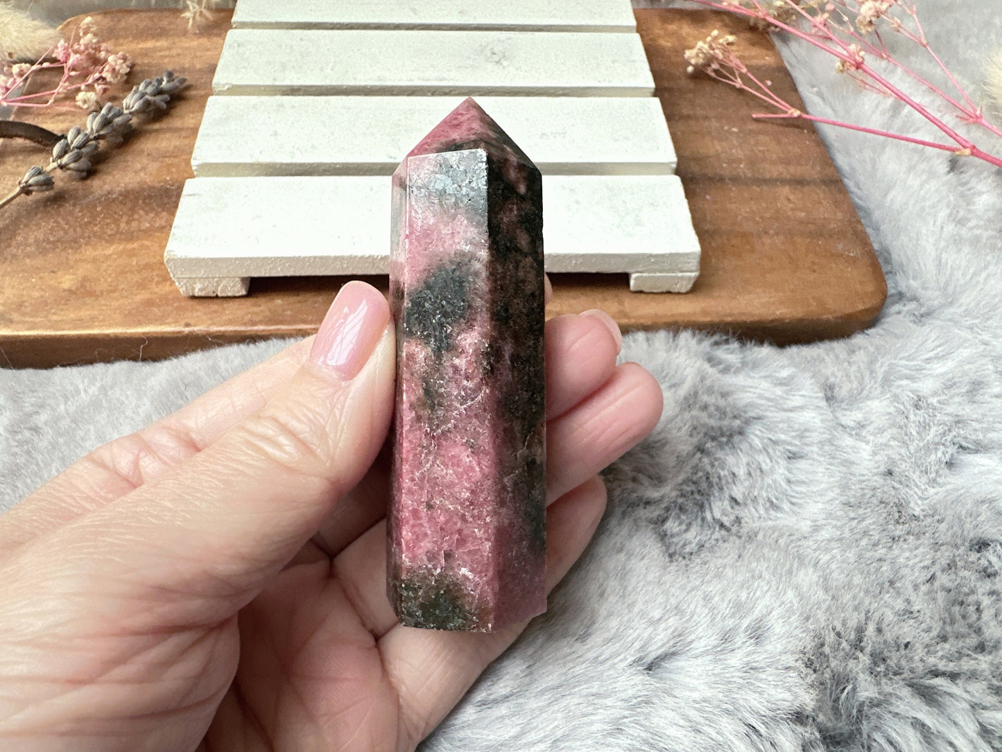 Small Rhodonite Tower Obelisk