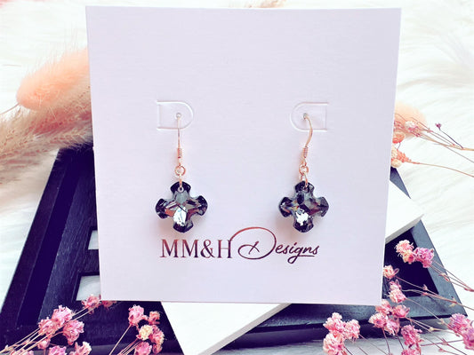 Crystal Cross Earrings