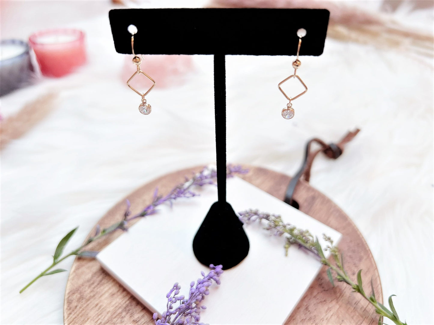 Elegant Gold Earrings with Mini Cubic Zirconia