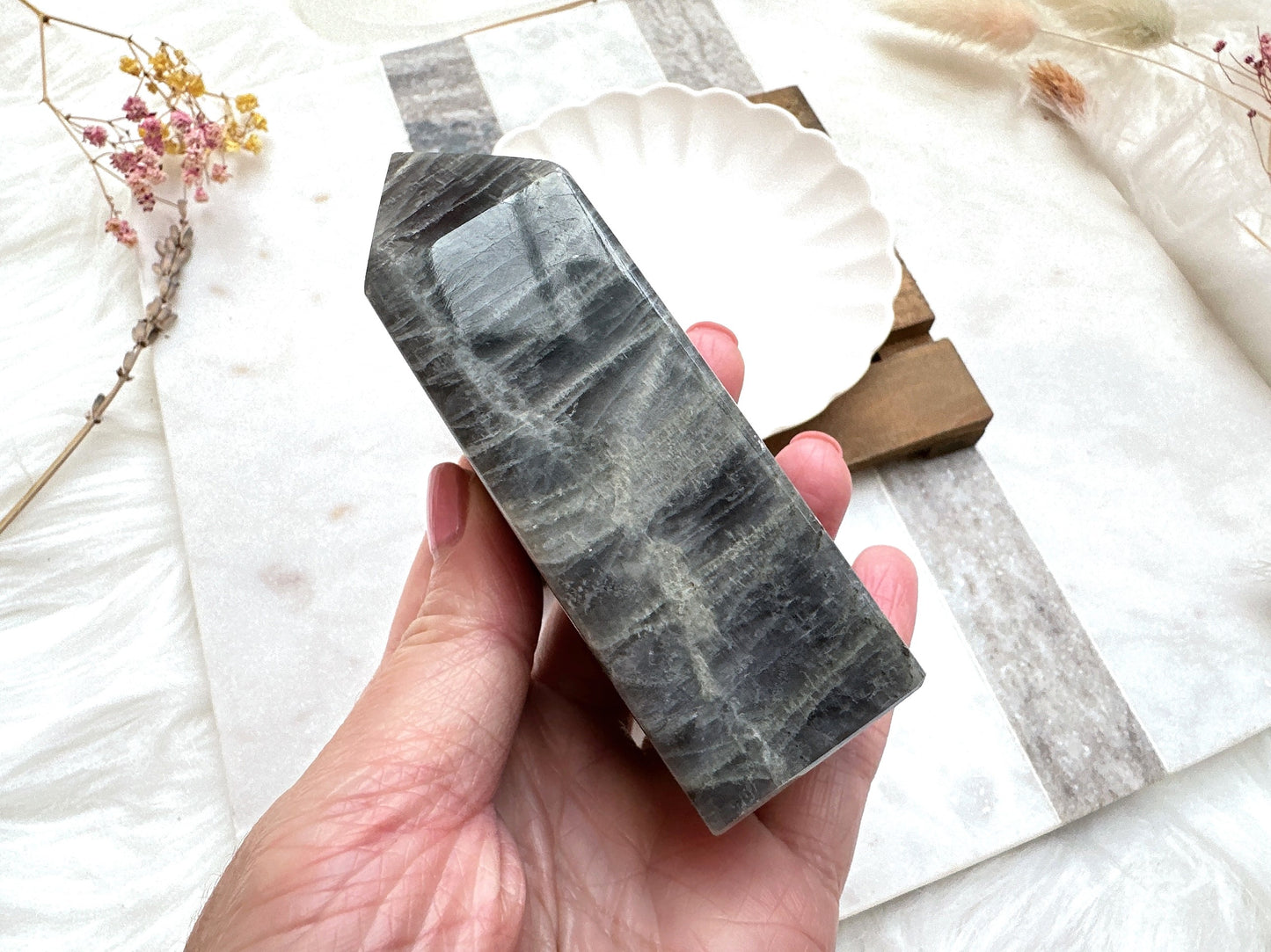 Sunset Labradorite Tower Obelisk