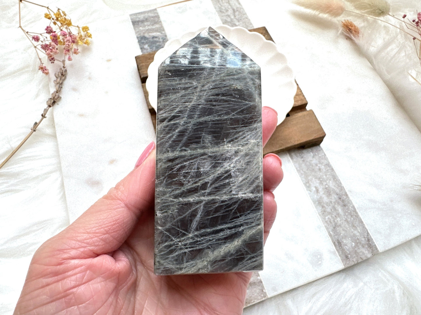 Sunset Labradorite Tower Obelisk