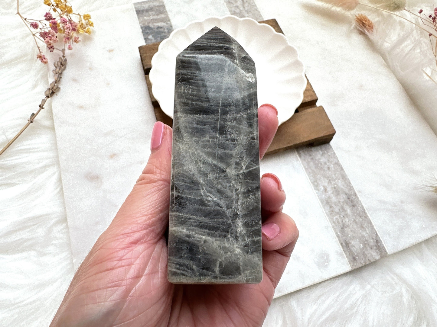 Sunset Labradorite Tower Obelisk