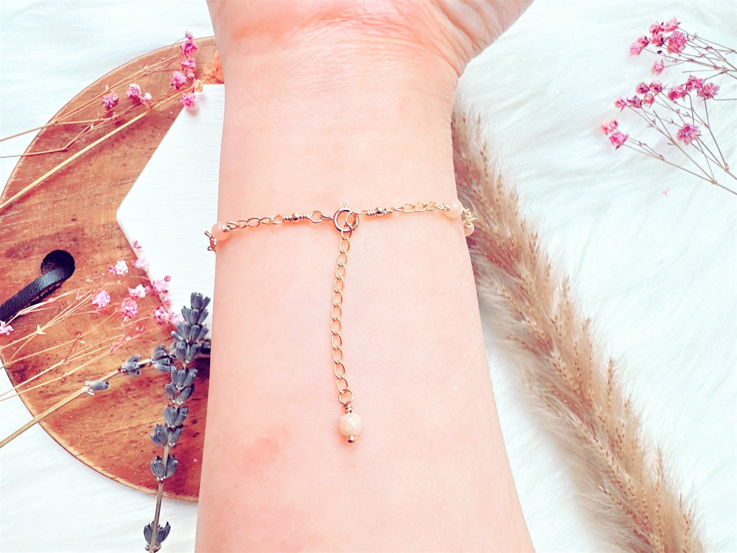 Sunstone Gold Chain Bracelet