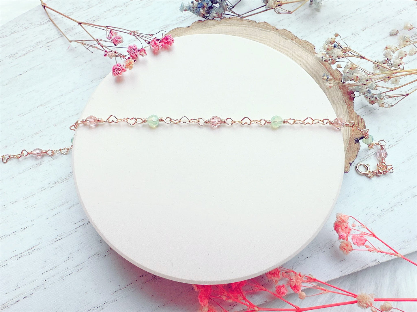 Crystal Gold Heart Chain Anklet