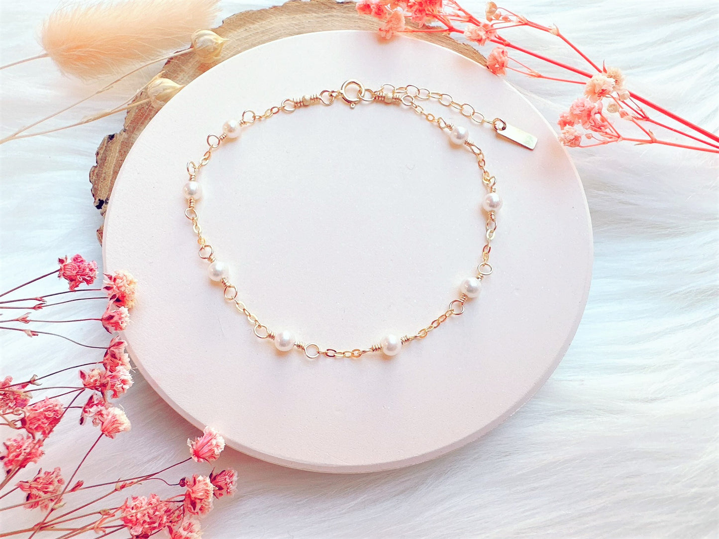 Mini White Freshwater Pearl Bracelet